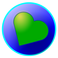 All One Planet logo - a green heart inside a blue circle